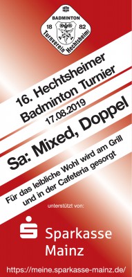 Ausschreibung 16. Hechtsheimer Badminton Turnier