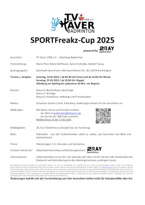 Ausschreibung SPORTFreakz-Cup 2025